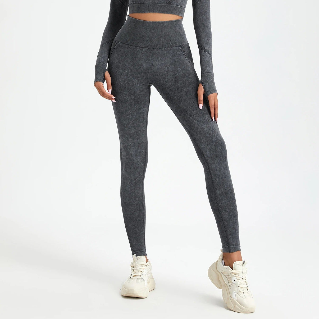 Vaskede sømløse push-up leggings - Gymfit