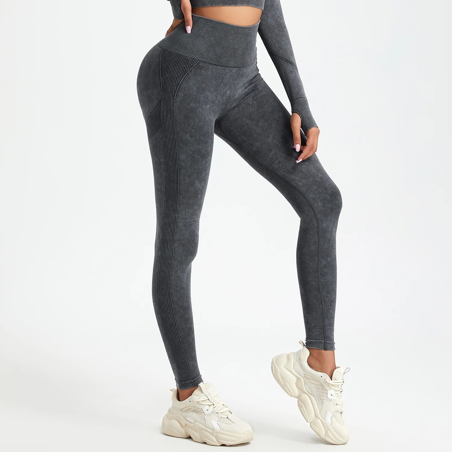 Vaskede sømløse push-up-tights - Gymfit