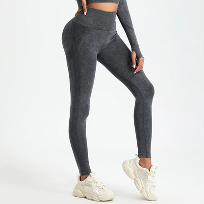 Vaskede sømløse push-up-tights - Gymfit
