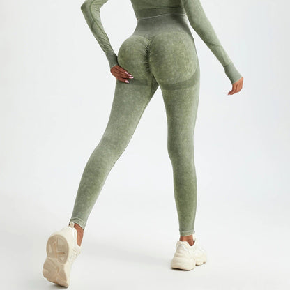 Washed seamless push-up tights - Gymfit