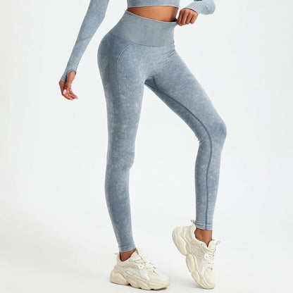Vaskede sømløse push-up-leggings - Gymfit