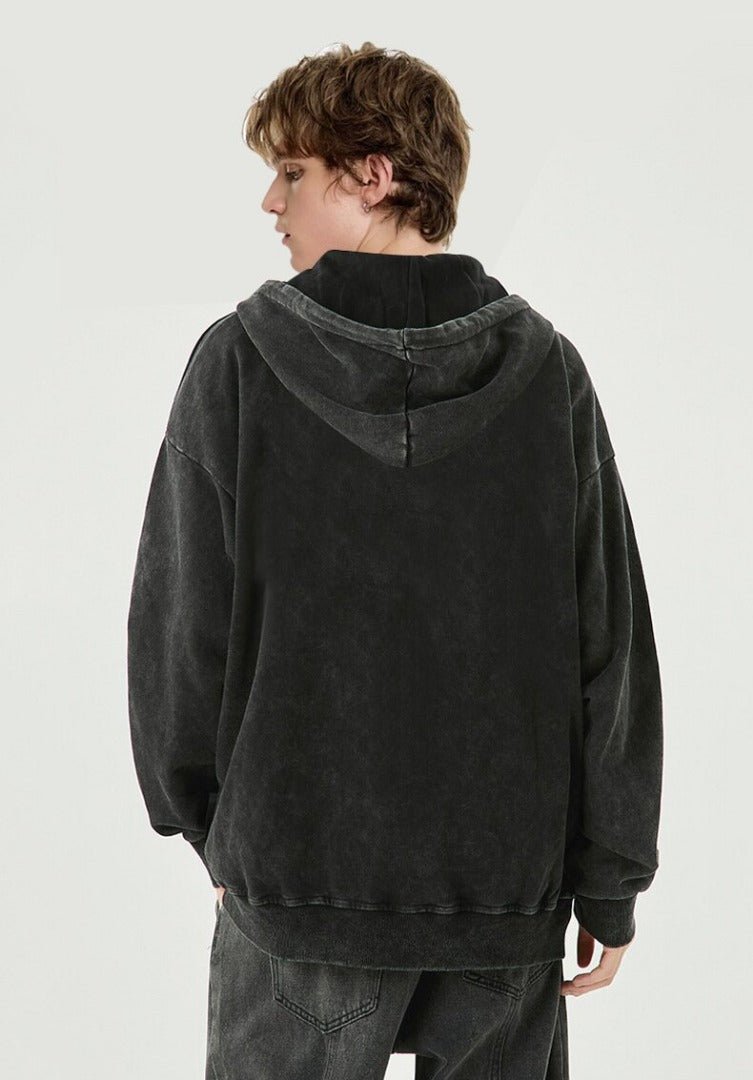 Vasket hoodie med glidelås - Gymfit