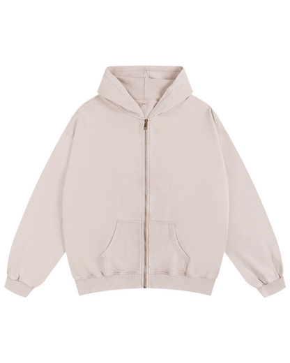 Vasket hoodie med glidelås - Gymfit