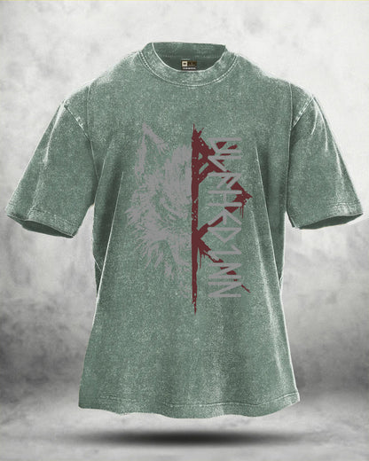 WOLF RITUAL WASHED T - SHIRT - Gymfit