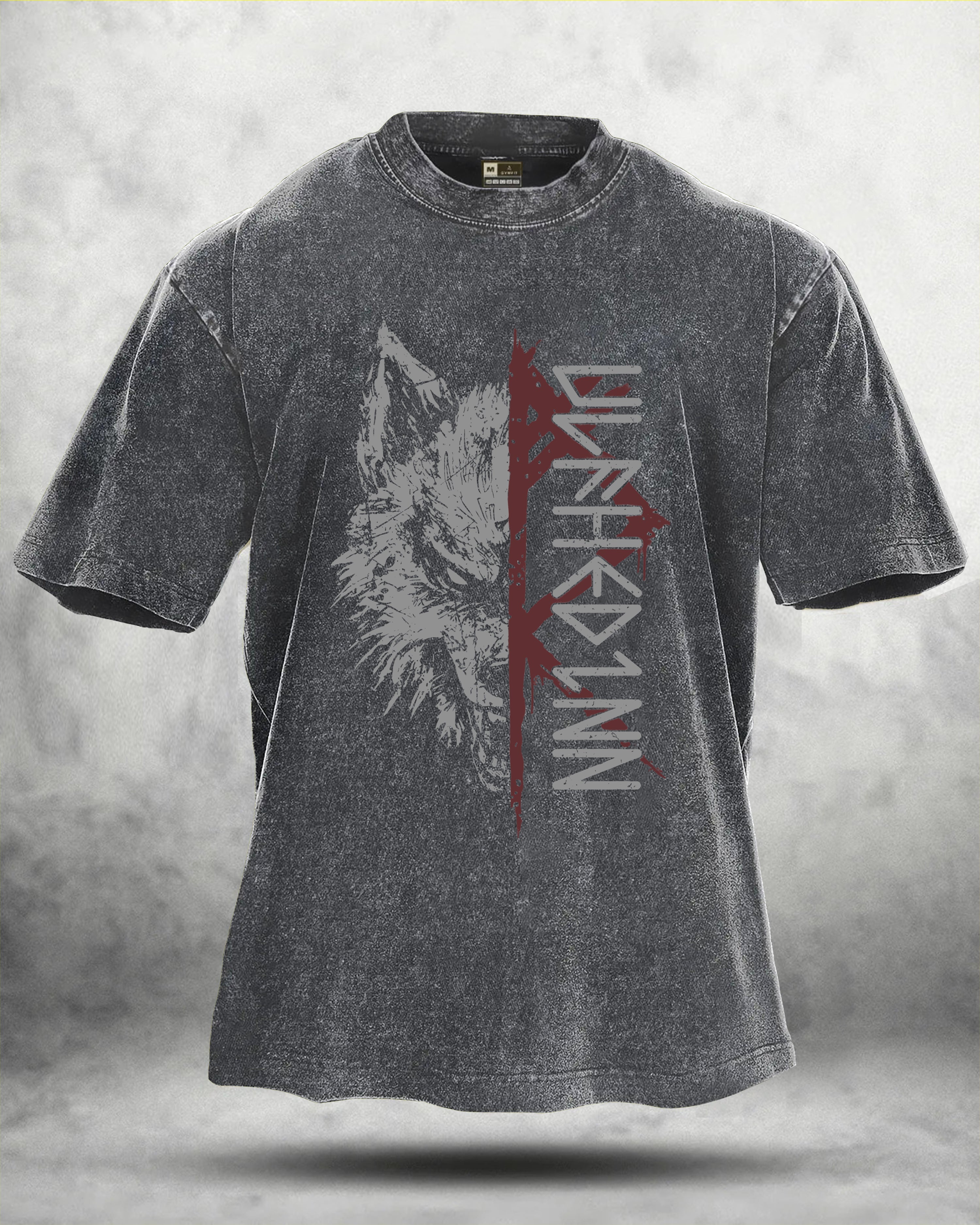 WOLF RITUAL WASHED T-SKJORTE - Gymfit